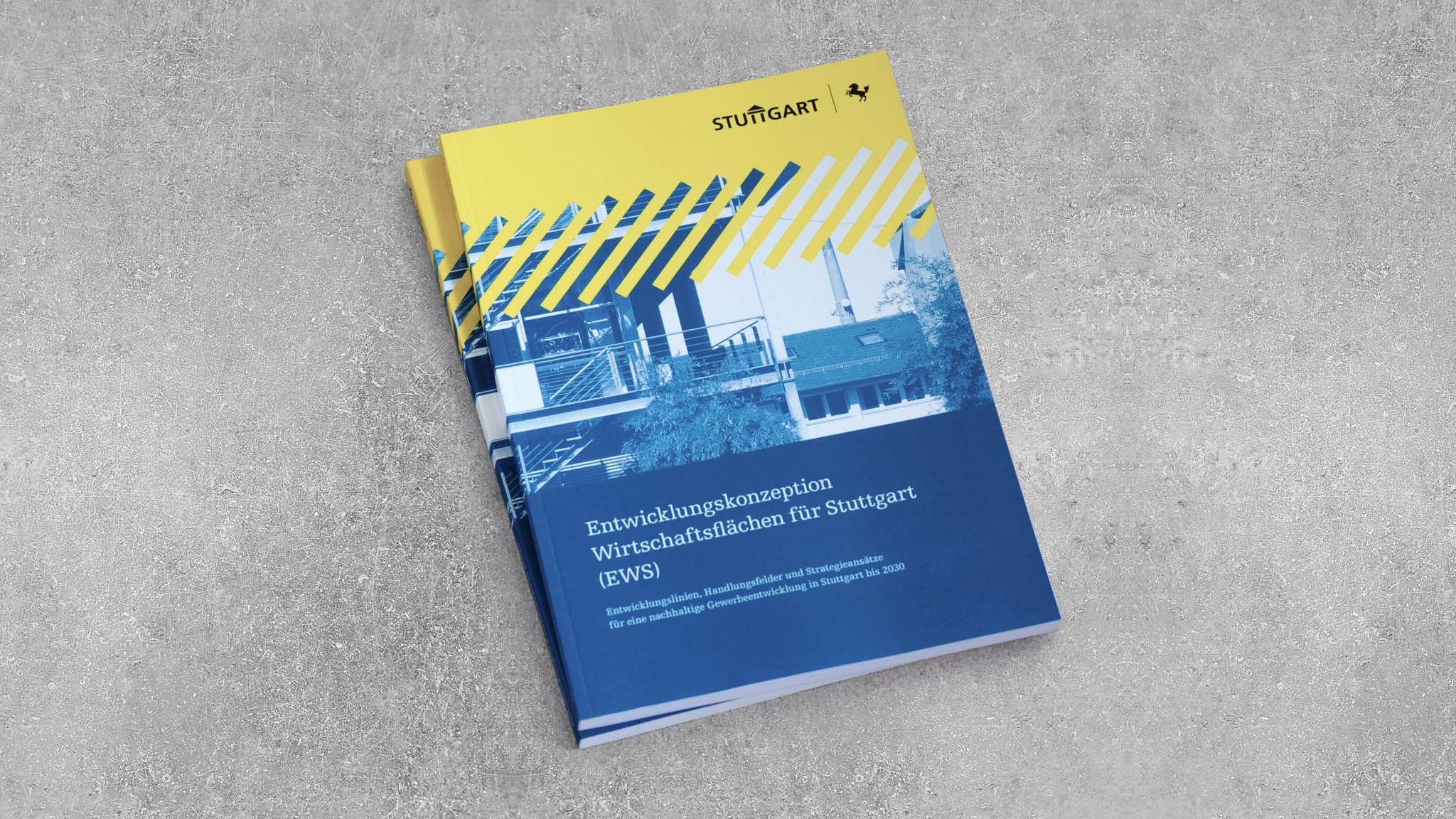 Klebegebundenes Booklet zur Entwicklungskonzeption Stuttgarter Wirtschaftsflächen bis 2030